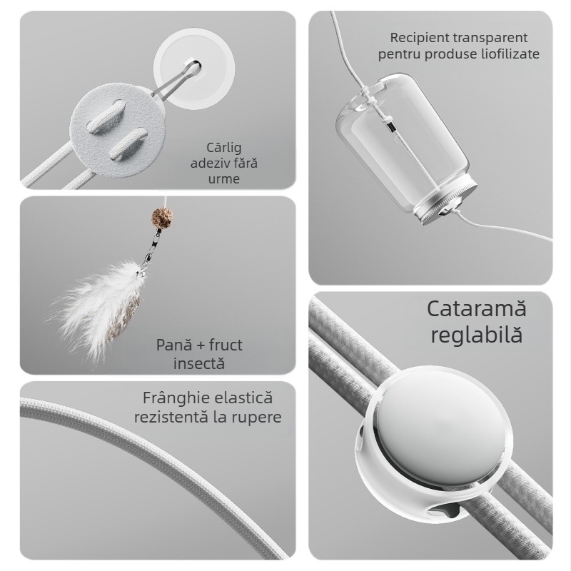 Jucărie educativă pentru pisici, minge liofilizată pentru scurgeri de alimente, pentru a ameliora plictiseala, jucărie de inteligență pentru câini și pisici, dispozitiv de auto-plăcere pentru scurgeri de alimente