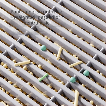 Tavă dublă pentru litiera pisicilor, masă anti-nisip, control al scurgerilor de nisip, tavă specială pentru litiera pisicilor, filtru de înălțime anti-nisip, pedală pentru litiera pisicilor