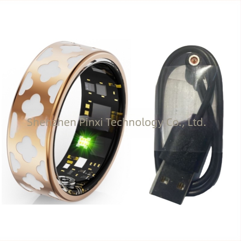 Inel inteligent cu tehnologie neagră transfrontalieră, contor de ritm cardiac, oxigen în sânge, pas cu pas, telecomandă impermeabilă, inel inteligent pentru sănătate foto