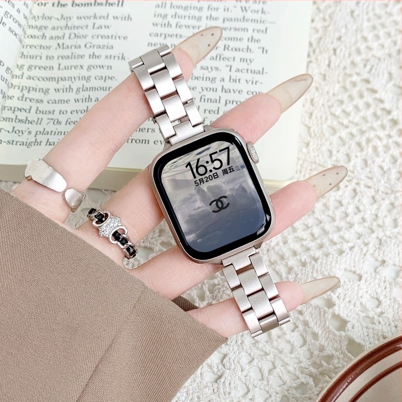 Pentru curea iwatch, curea sport din oțel inoxidabil cu trei elemente din metal pentru Apple Watch, pentru bărbați și femei, Ultra2, pentru iWatch