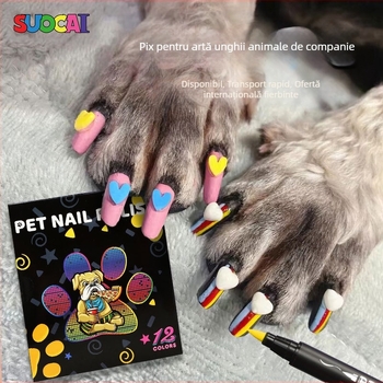 Sucai Pet Manichiură Stilou Câine Lac De Unghii Graffiti Stilou Marker Acrilic Stilou Vârf Moale Impermeabil Uscare Rapidă Non-Decolorare
