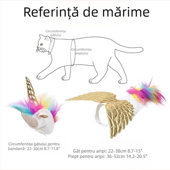 Halloween pisică unicorn decor drăguț unicorn decor de sărbătoare reglabil cu velcro accesorii pentru animale de companie