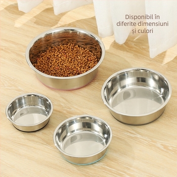 Bol din oțel inoxidabil pentru animale de companie, fund din silicon, anti-șoc peste bolul pentru câini și pisici, bol pentru pisici și câini, bazin de hrănire pentru animale de companie, consumabile pentru animale de companie