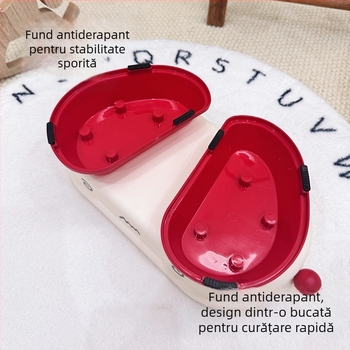 Bol înalt pentru animale de companie Cross-Border, anti-răsturnare, protecție pentru vertebrele cervicale, bol dublu pentru hrănire și băutură, bol pentru pisici două în unu ambalat individual