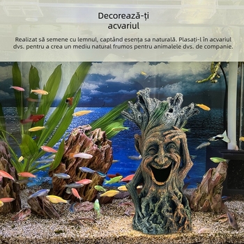 Acvariu decor peisagistică piatră stâncă iarbă peisaj plante acvatice artificiale pachet de amenajare a teritoriului rășină copac om ornamente acvariu