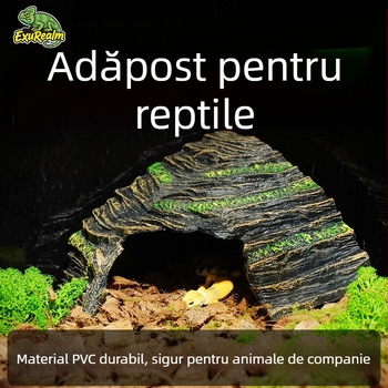 Ascunzătoare pentru reptile, adăpost, platformă de cățărat, platformă pentru șezlong, decorațiune din rășină pentru broaște țestoase, peisaj, peisaj Gecko, incintă pentru reptile