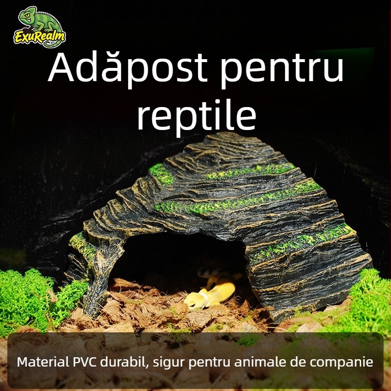 Ascunzătoare pentru reptile, adăpost, platformă de cățărat, platformă pentru șezlong, decorațiune din rășină pentru broaște țestoase, peisaj, peisaj Gecko, incintă pentru reptile