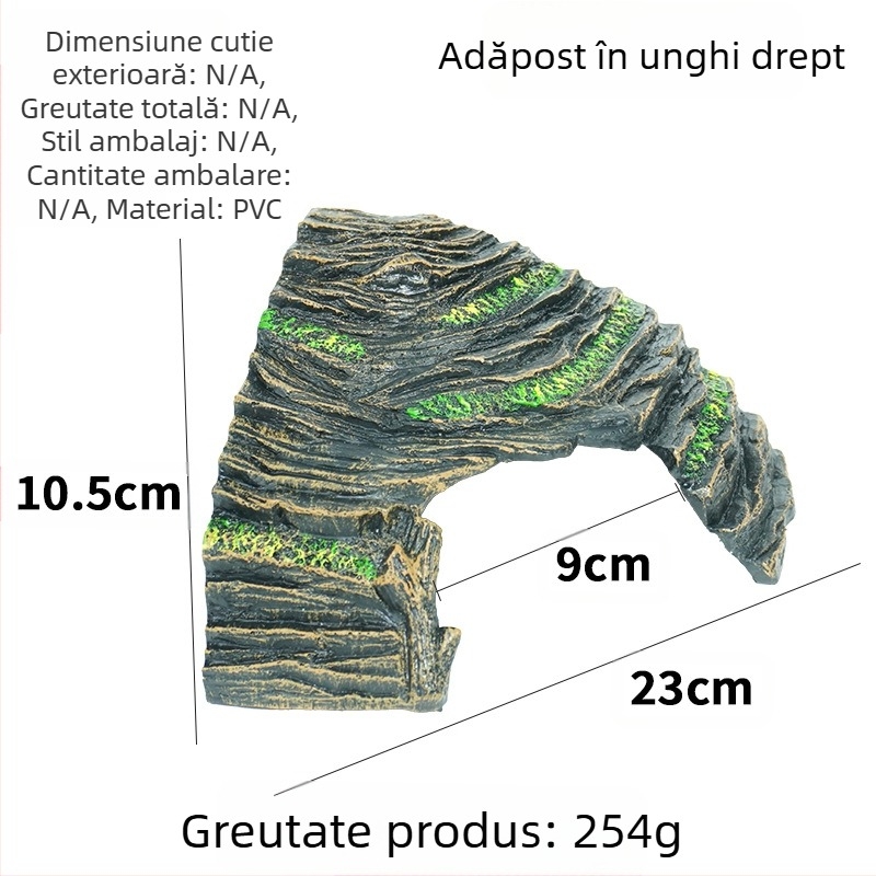 Ascunzătoare pentru reptile, adăpost, platformă de cățărat, platformă pentru șezlong, decorațiune din rășină pentru broaște țestoase, peisaj, peisaj Gecko, incintă pentru reptile