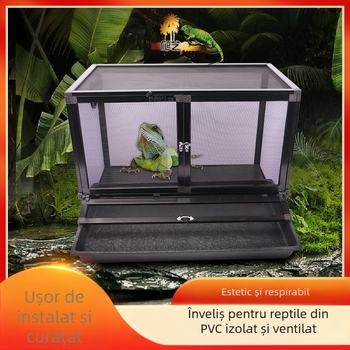 Artă de cățărat PAYI orizontală din PVC pentru animale de companie, cușcă pentru șopârlă, rutină, pui, cameleon, cutie de hrănire pentru animale mici, hrănire pentru animale de companie