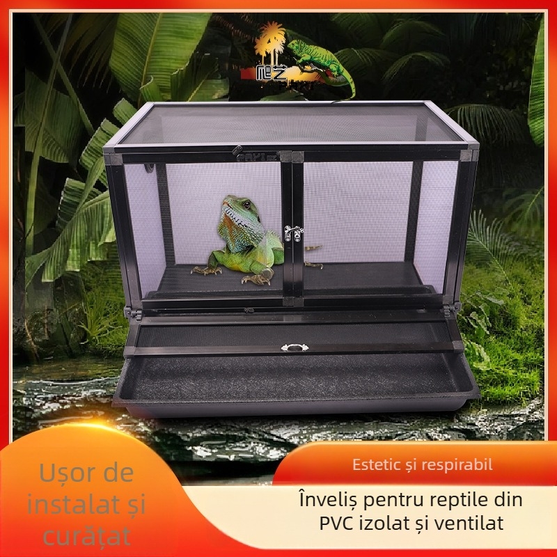 Artă de cățărat PAYI orizontală din PVC pentru animale de companie, cușcă pentru șopârlă, rutină, pui, cameleon, cutie de hrănire pentru animale mici, hrănire pentru animale de companie