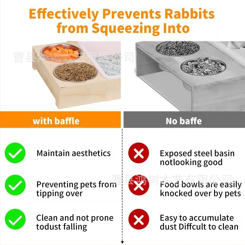 Hrănitoare de fân pentru iepuri transfrontalieră din lemn, hrănitoare pentru animale mici din lemn masiv, uz casnic, consumabile pentru animale mici din lemn