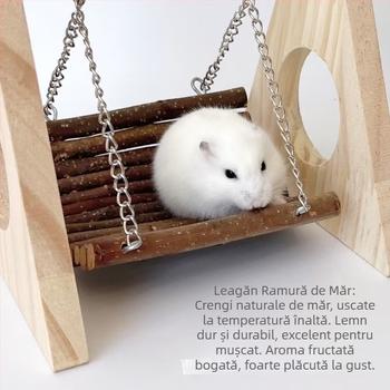 Hamster din lemn hamac de uz casnic urs auriu jucărie animal de companie dentiție cadru din lemn pasăre cadru în picioare cadru din lemn masiv jucărie pentru animale de companie