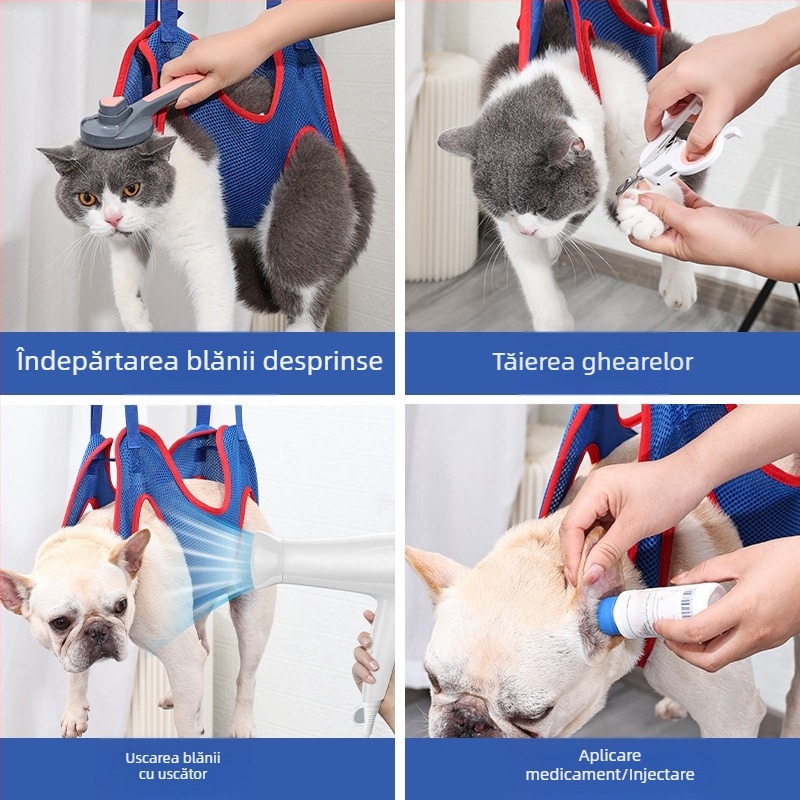 Doremi Amazon Explosions Hamac pentru animale de companie, pentru îngrijirea unghiilor, pisici și câini, hamac auxiliar pentru îngrijirea frumuseții