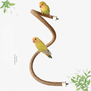 Spiral cățărător scară suport bar flexibil și deformabil papagal jucărie cânepă frânghie pasăre suport piele de tigru Xuanfeng bujor șlefuire gheare tijă