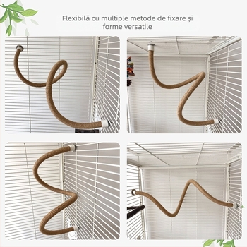 Spiral cățărător scară suport bar flexibil și deformabil papagal jucărie cânepă frânghie pasăre suport piele de tigru Xuanfeng bujor șlefuire gheare tijă