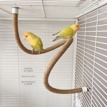 Spiral cățărător scară suport bar flexibil și deformabil papagal jucărie cânepă frânghie pasăre suport piele de tigru Xuanfeng bujor șlefuire gheare tijă