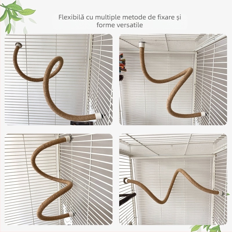 Spiral cățărător scară suport bar flexibil și deformabil papagal jucărie cânepă frânghie pasăre suport piele de tigru Xuanfeng bujor șlefuire gheare tijă