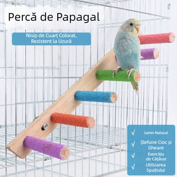 Băț de șlefuit cu gheare de papagal, suport pentru păsări de șlefuit, suport pentru băț, piatră de șlefuit pentru gură și dinți în formă de piele de tigru, bujor negru Phoenix, jucării și accesorii