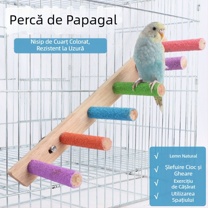 Băț de șlefuit cu gheare de papagal, suport pentru păsări de șlefuit, suport pentru băț, piatră de șlefuit pentru gură și dinți în formă de piele de tigru, bujor negru Phoenix, jucării și accesorii