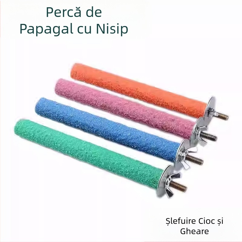 Băț de șlefuit cu gheare de papagal, suport pentru păsări de șlefuit, suport pentru băț, piatră de șlefuit pentru gură și dinți în formă de piele de tigru, bujor negru Phoenix, jucării și accesorii