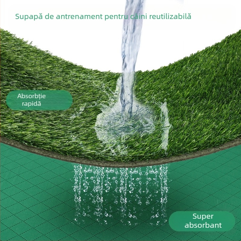 Covoraș de scutec antiderapant și etanș pentru animale de companie, imitație de gazon, respirabil și ușor de spălat, covoraș universal pentru toaletă, din iarbă, pentru dresaj, pentru câini și pisici