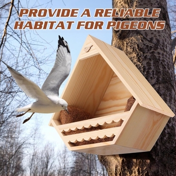 Cuib de pasăre suspendat din lemn, porumbar pentru habitatul exterior pentru păsări, colibri pastoral, cuib de pasăre solid de perete