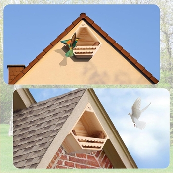 Cuib de pasăre suspendat din lemn, porumbar pentru habitatul exterior pentru păsări, colibri pastoral, cuib de pasăre solid de perete