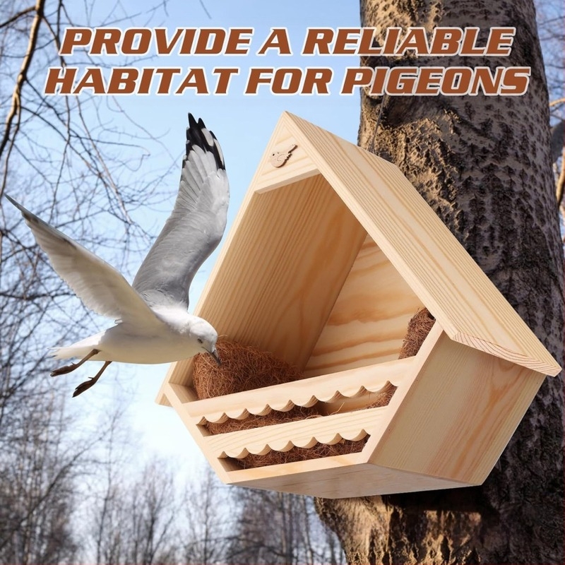 Cuib de pasăre suspendat din lemn, porumbar pentru habitatul exterior pentru păsări, colibri pastoral, cuib de pasăre solid de perete