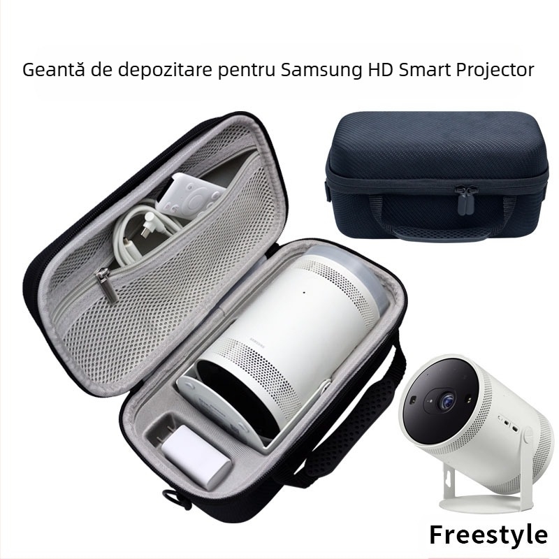 Model popular transfrontalier potrivit pentru proiectorul Samsung Freestyle 1/2 generație, geantă de călătorie cu carcasă rigidă, geantă cosmetică Eva