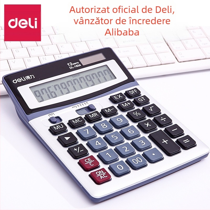 Calculator Deli 1654 buton mare ecran mare calculator 12 birou papetărie financiară en-gros