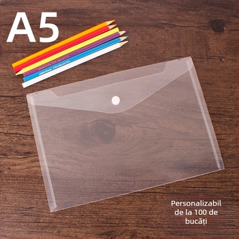 Geantă de dosar din plastic îngroșat, transparentă A5, mică, pentru control prenatal, informații, geantă de papetărie, geantă de depozitare pentru studenți, poate imprima logo-ul