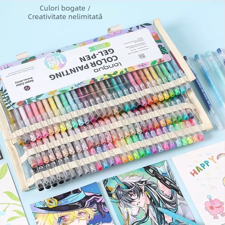 Manual de fructe albastre, stilou de pictură, 162 de culori, set cutie cadou, stilou cu gel colorat, marker acrilic, cantitate mare și preț bun