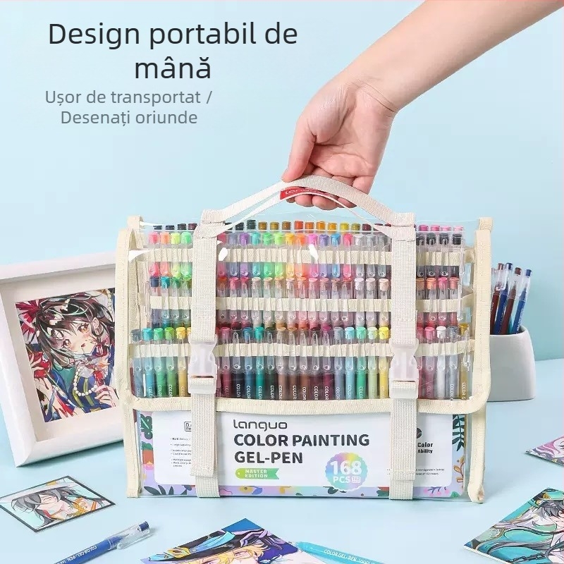 Manual de fructe albastre, stilou de pictură, 162 de culori, set cutie cadou, stilou cu gel colorat, marker acrilic, cantitate mare și preț bun