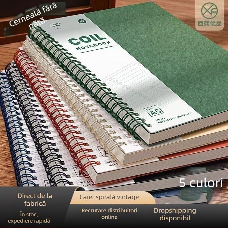 A5 Retro Simple Coil Notebook B5 Notebook Ins Liceu Student Jurnal Special Notepad Manual