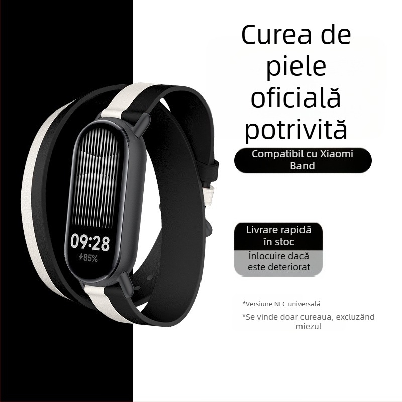 Pentru curea Mi Band 9 din piele, curea dublă Love Horse din piele, curea Mi Band 8/7, oficială, aceeași