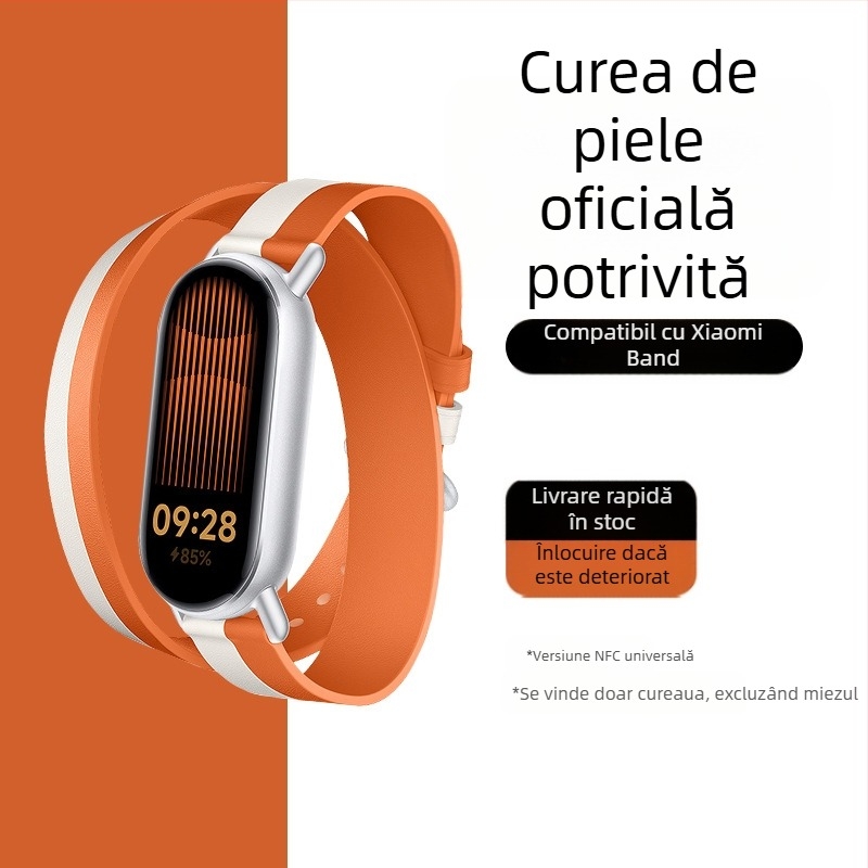 Pentru curea Mi Band 9 din piele, curea dublă Love Horse din piele, curea Mi Band 8/7, oficială, aceeași