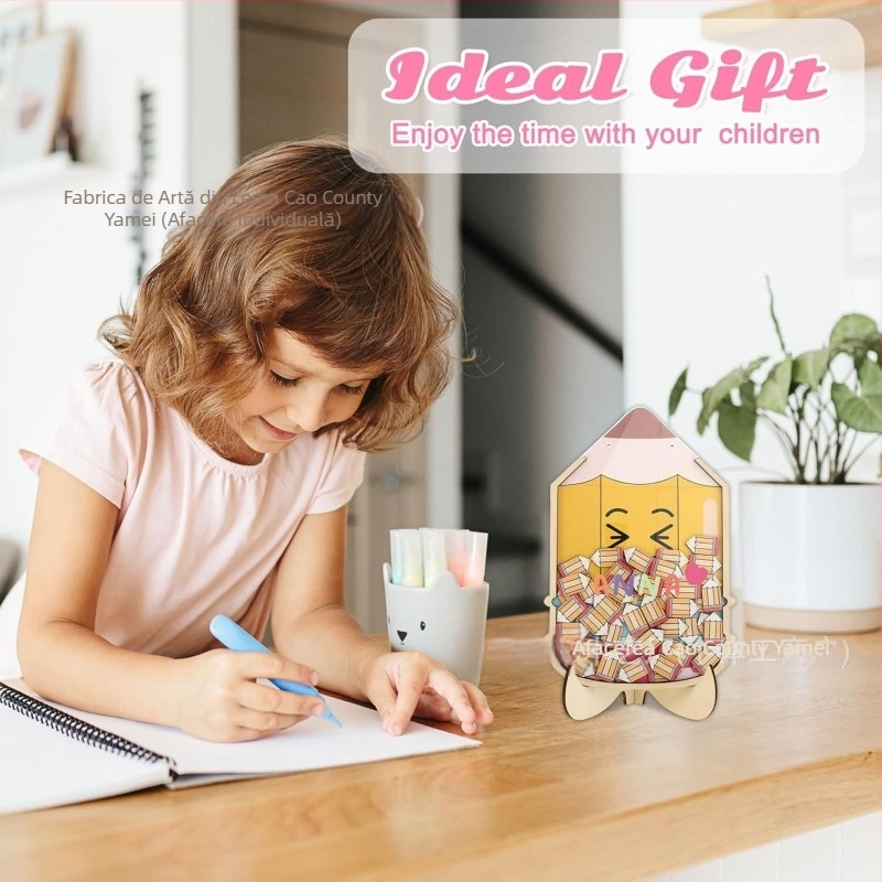 Tablă de înscriere puzzle din lemn, borcan pentru petrecere de nuntă, tablă de înscriere stea, borcan cu recompense pentru copii, borcan cu dorințe în formă de inimă