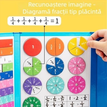Elevii de școală primară, materiale didactice pentru matematică, fracții magnetice, numărător și numitor, adunare și scădere cognitive, jucării pentru clasa a treia