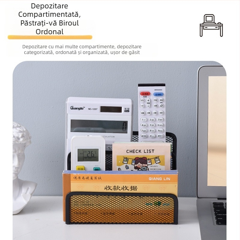 Depozitare pe birou transfrontalieră în stoc 190 de litere grilă metalică din fier combinat cu plasă de date raft pentru fișiere suport pentru cărți negru