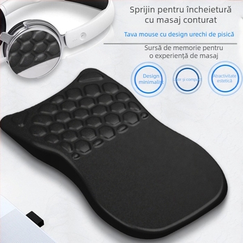 Suport extensibil pentru încheietura mâinii, 220 g, negru pur, cu suport pentru mouse, ergonomic, cu masaj înclinat pentru încheietura mâinii, doar câteva secunde