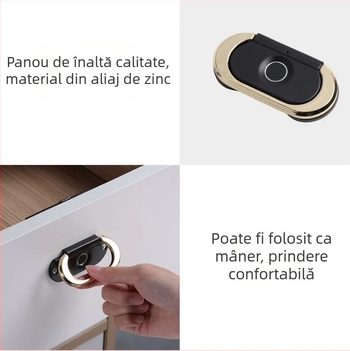 Încuietoare pentru sertar cu amprentă transfrontalieră, mâner metalic ascuns, încuietoare pentru noptieră, dosar, încuietoare electronică pentru mobilier de birou, încuietoare cu amprentă
