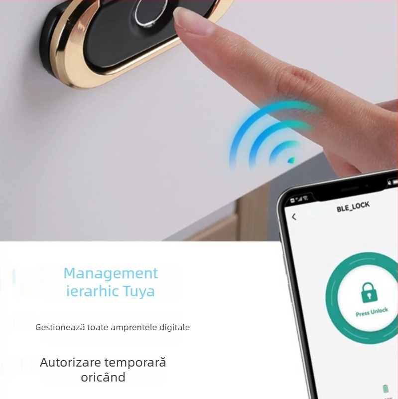 Încuietoare pentru sertar cu amprentă transfrontalieră, mâner metalic ascuns, încuietoare pentru noptieră, dosar, încuietoare electronică pentru mobilier de birou, încuietoare cu amprentă