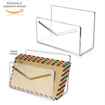 Suport pentru plicuri acrilice transparente, organizator de scrisori, organizator de poștă, suport vertical pentru scrisori, suport pentru facturi