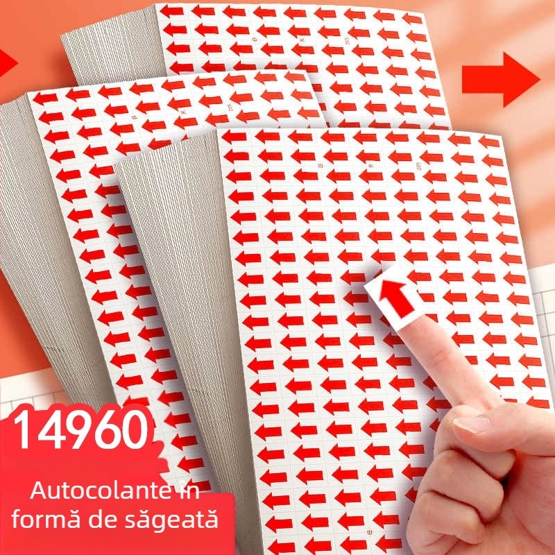 Autocolante mici cu săgeți pentru marcaje de produse defecte, etichete de recondiționare și reparare, autocolante roșii pentru indicatoare de direcție, autocolante autoadezive