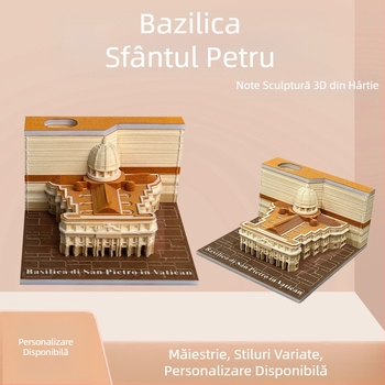 Catedrala Sf. Petru 3D stereo notă hârtie sculptată castel mână lacrimă notă afaceri cadou decor model notă