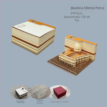 Catedrala Sf. Petru 3D stereo notă hârtie sculptată castel mână lacrimă notă afaceri cadou decor model notă