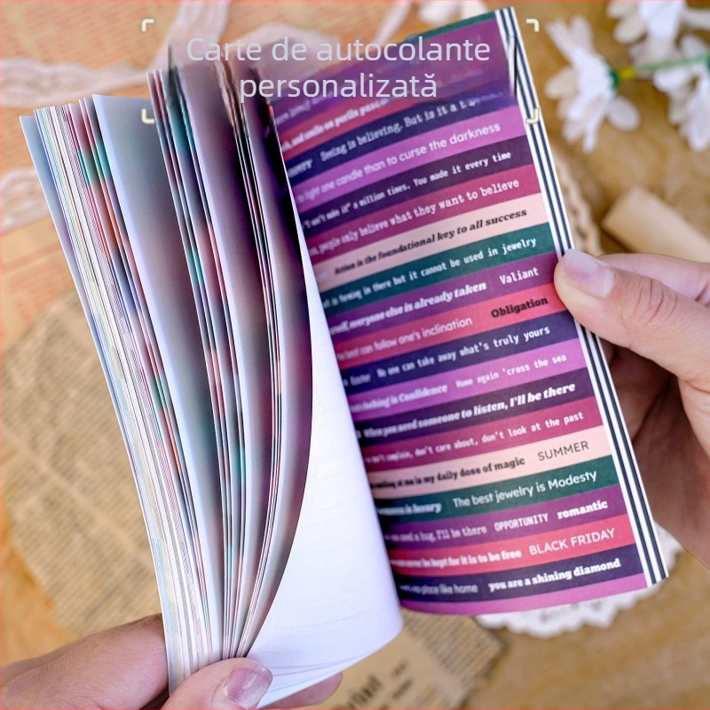 Carte de autocolante cu film tăiat personalizat, retro simplu, antic, vânt timpuriu, colaj DIY, material decorativ, carte de autocolante cu cont de mână, personalizată
