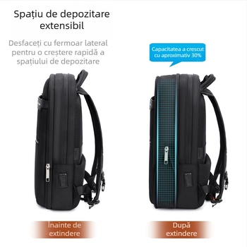 Rucsac de afaceri de înaltă calitate, la modă, impermeabil, pentru bărbați, cu capacitate mare de expansiune, geantă de călătorie multifuncțională pentru computer