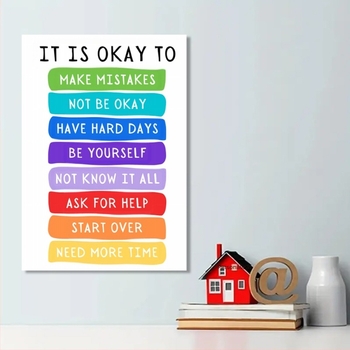 Pictură decorativă modernă simplă în limba engleză pentru educație timpurie în sufragerie, pictură colorată pe pânză, en-gros, cuvinte en-glezești, pictură cu jet de cerneală, miez