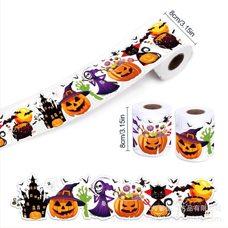 Jt016 Halloween dovleac felinar fantomă liliac sticlă afiș tablă rolă autoadeziv autocolant decorativ